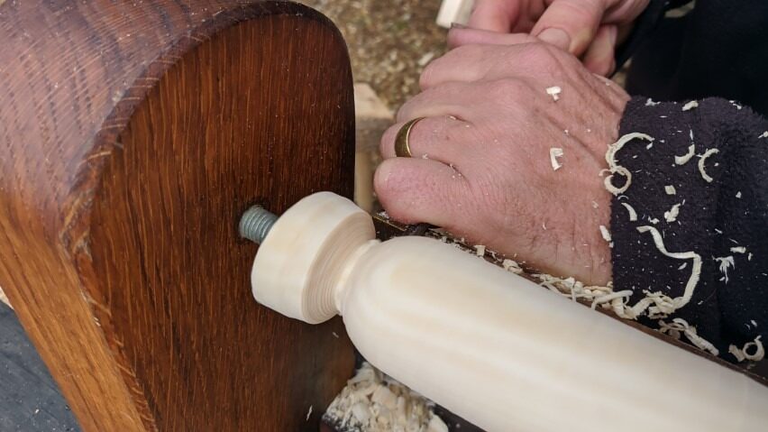Turning wood on a pole lathe